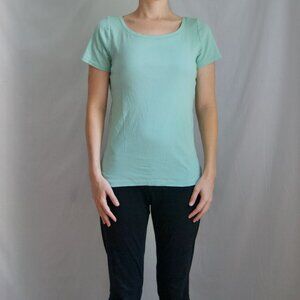 Merona Light Aqua Blue Short Sleeved Shirt